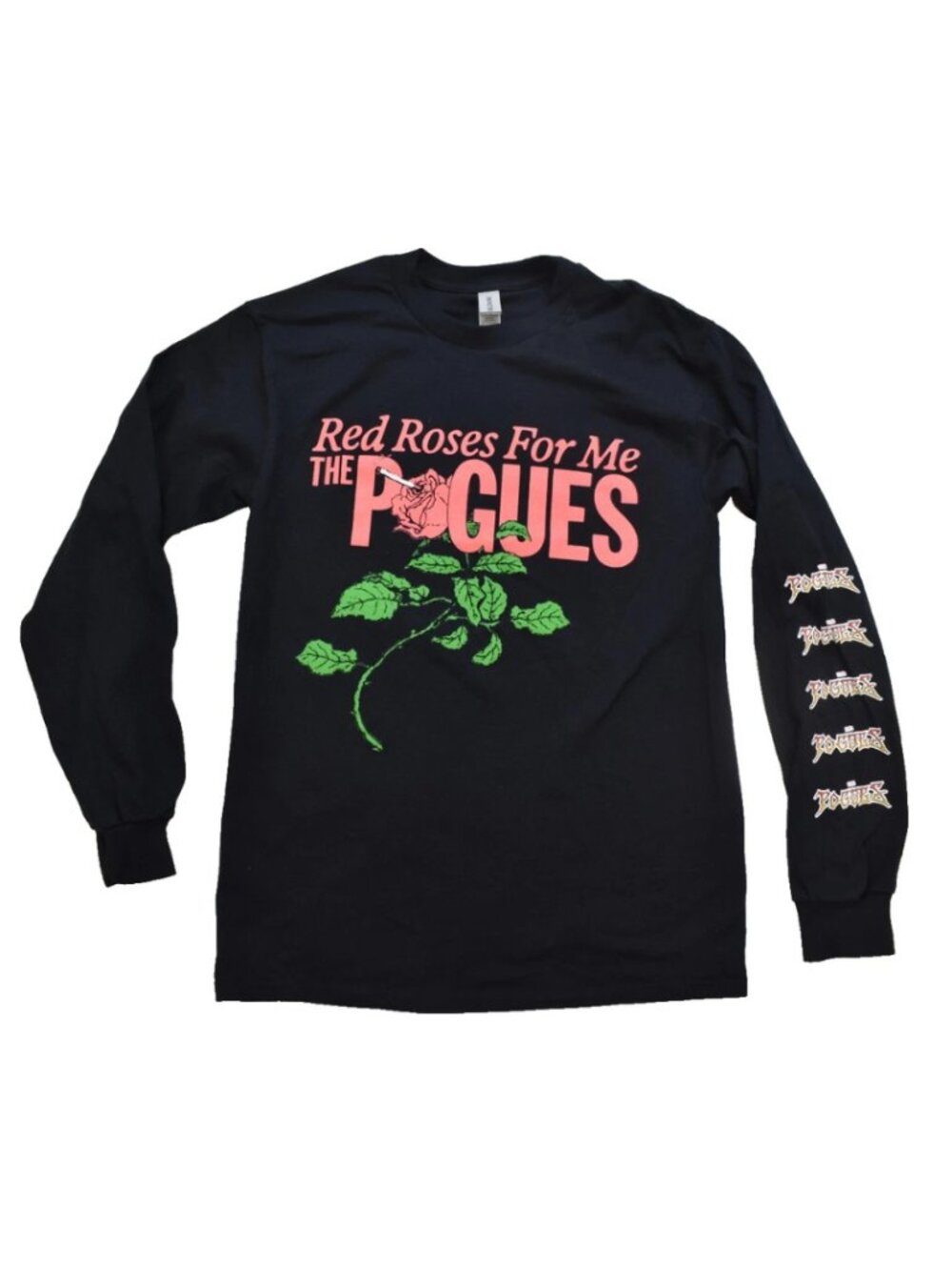 The Pogues Mens Red Roses For Me Official Band Merch Black Shirt New Small